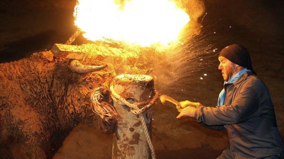 مهرجان الثيران في مدينة ميديناسيلي باسبانيا