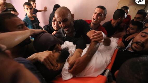 وداع وتشييع جثمان الشهيد محمد عمار 41 عاما الذي ارتقى اليوم برصاص الاحتلال شرق البريج وسط قطاع غزة