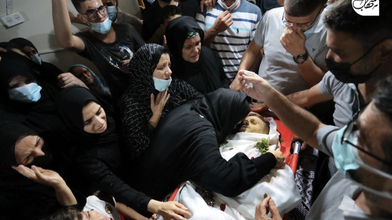 وداع وتشييع الشهيد "أحمد مصطفى صالح" الذي ارتقى متأثرا بإصابته برصاص الاحتلال شرق جباليا شمال قطاع غزة خلال فعالية الارباك الليلي مساء أمس