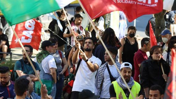 مظاهرة في العاصمة الألمانية برلين بالذكرى الـ 55 للنكسة الفلسطينية