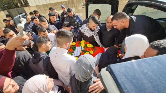 وداع جثمان الشهيد هيثم مبارك 17 عاما الذي ارتقى برصاص الاحتلال يوم 8 أيلول 2022 عند مدخل قرية بيتين شرق رام الله