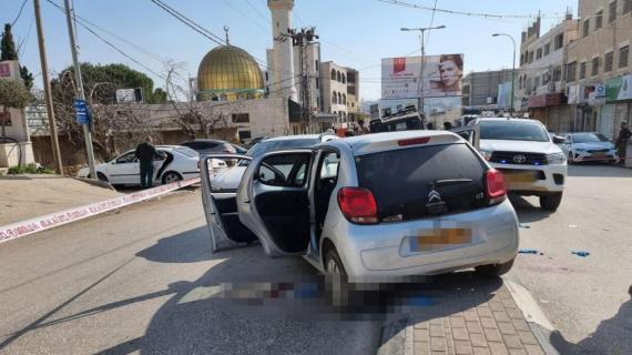من مكان عملية حوارة في نابلس والتي أدت لمقتل مستوطنين إسرائيليين