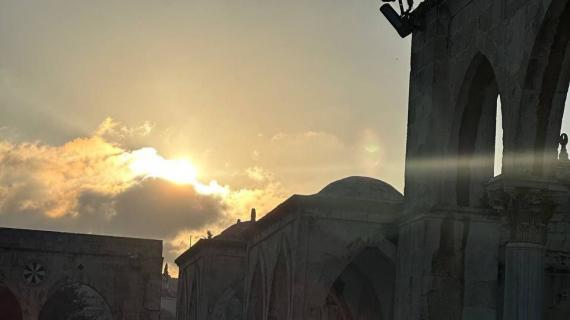 غروب الخامس من رمضان في المسجد الأقصى المبارك