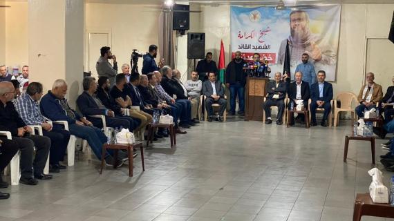 بيت عزاء الأسير الشهيد خضر عدنان في مسجد الفرقان بمخيم برج البراجنة بلبنان