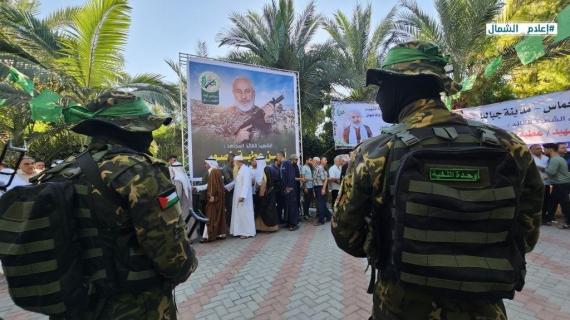 بيت عزاء الشهيد القائد أيمن منصور ونجله عطية في جباليا شمال غزة