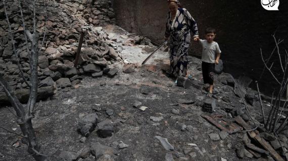 أثار الحرائق على بعض المناطق الجزائرية جراء ارتفاع درجات الحرارة