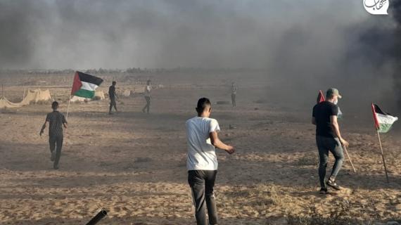 مشاهد من التظاهرة شرق مدينة غزة نصرة للأقصى والضفة الغربية