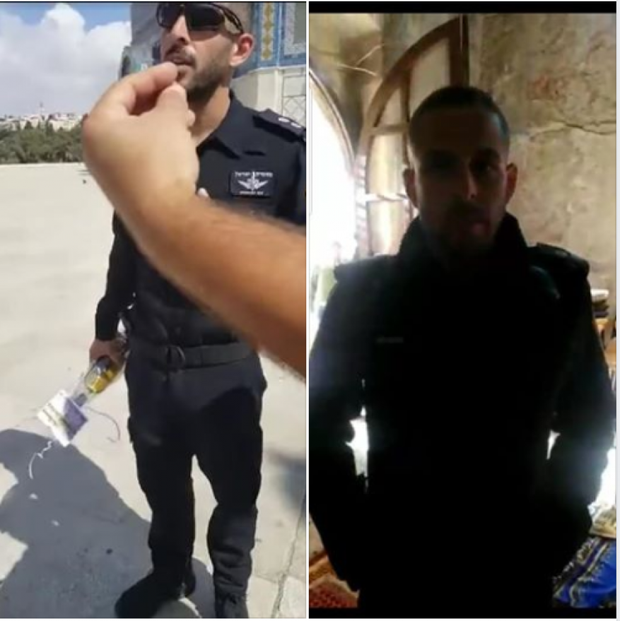 سبق أن أدخل زجاجة خمر.. شرطي اسرائيلي يدنس مصلى باب الرحمة بنعاله