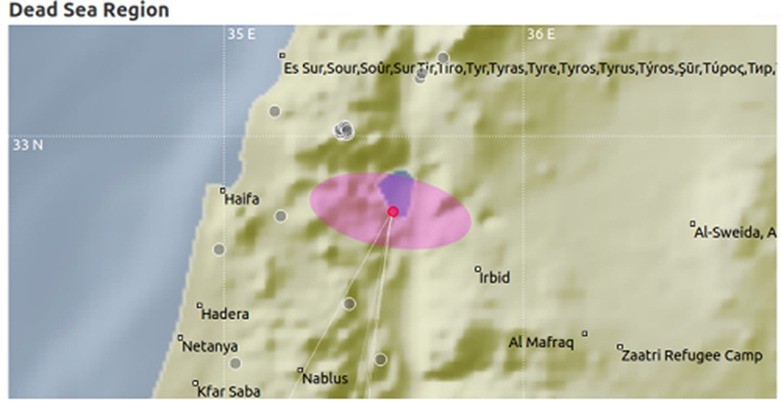 الإشارة الزلزالية التي تم رصدها من محطة العوجا