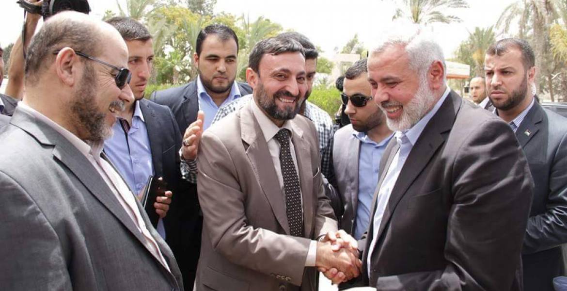 استقبال اسماعيل هنية للعلمي وأبو مرزوق